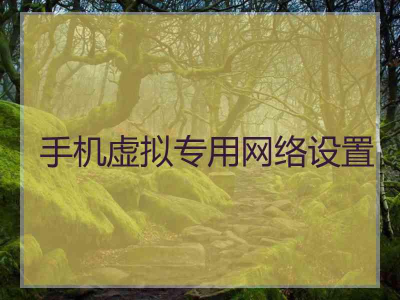 手机虚拟专用网络设置