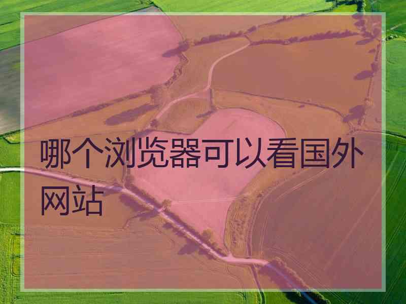 哪个浏览器可以看国外网站