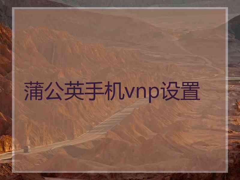 蒲公英手机vnp设置