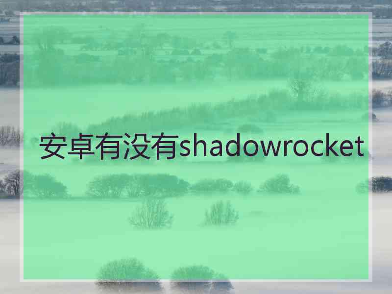 安卓有没有shadowrocket