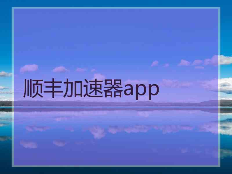 顺丰加速器app