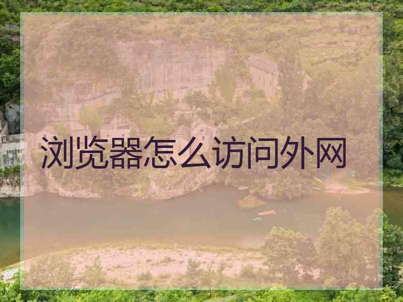 浏览器怎么访问外网