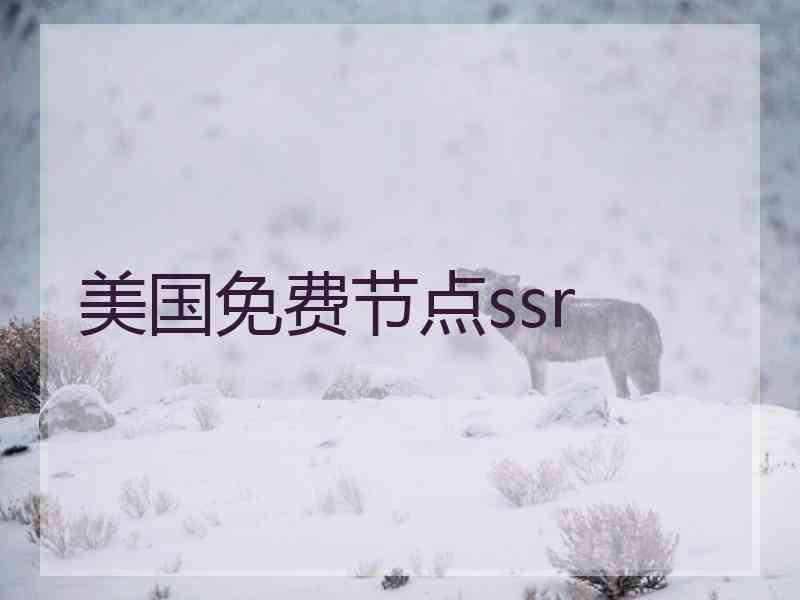 美国免费节点ssr