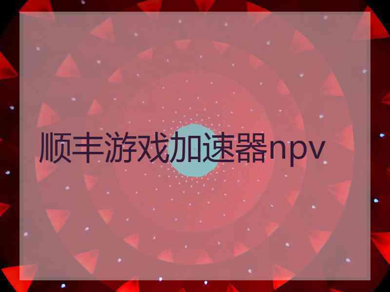 顺丰游戏加速器npv
