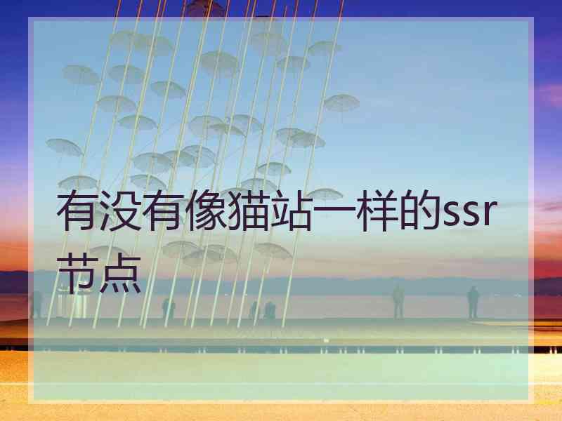 有没有像猫站一样的ssr节点