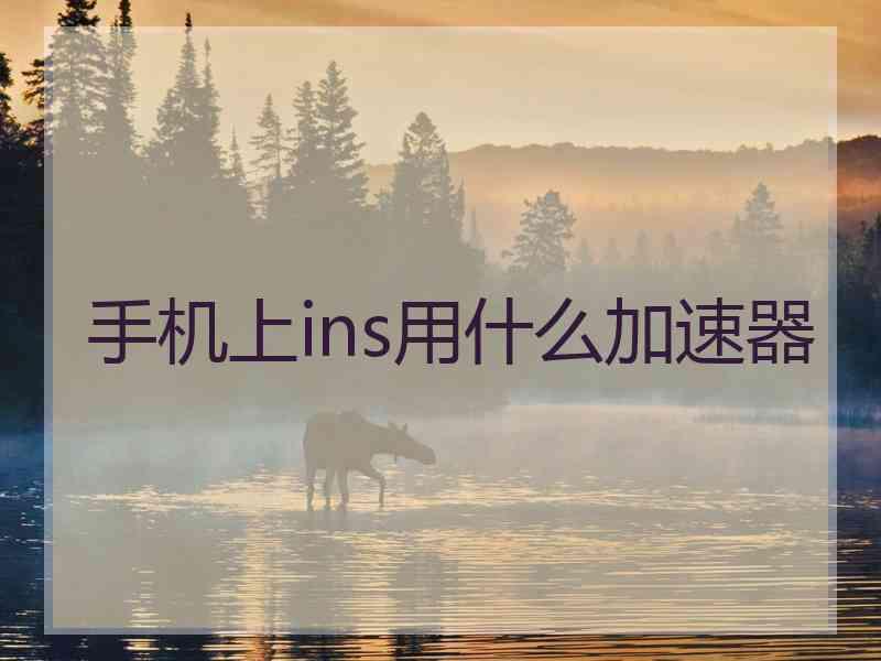 手机上ins用什么加速器