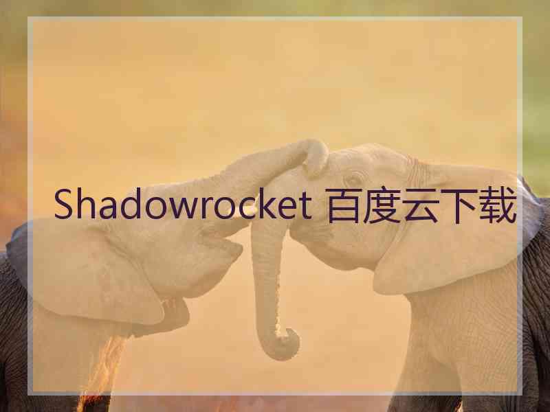 Shadowrocket 百度云下载