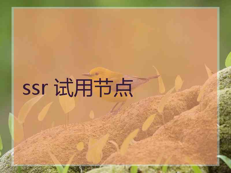 ssr 试用节点
