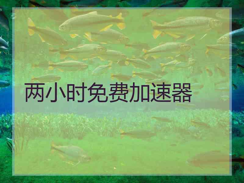 两小时免费加速器