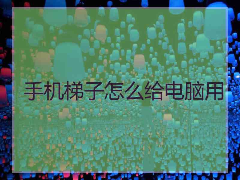 手机梯子怎么给电脑用