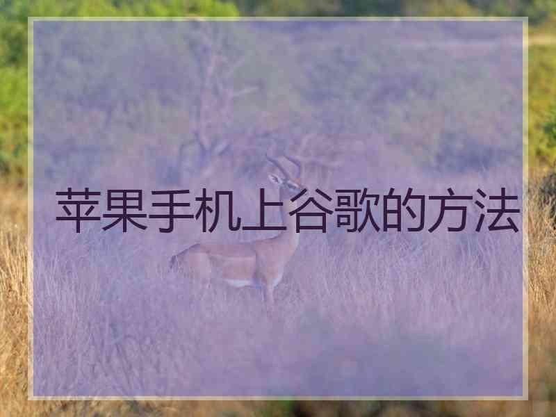 苹果手机上谷歌的方法
