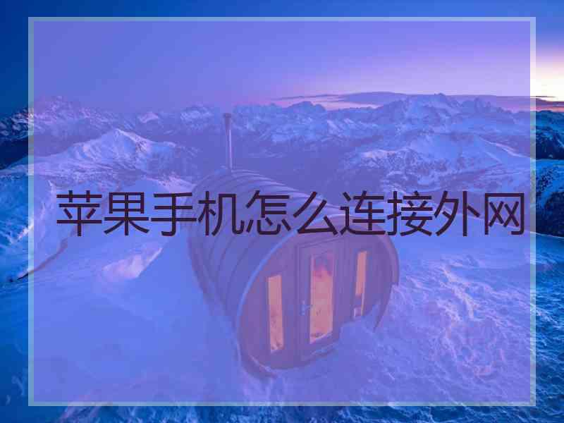 苹果手机怎么连接外网
