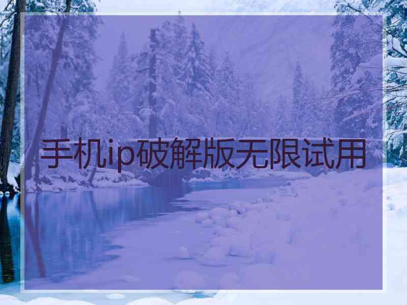 手机ip破解版无限试用