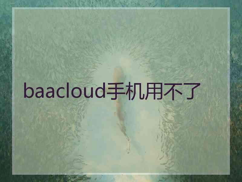 baacloud手机用不了