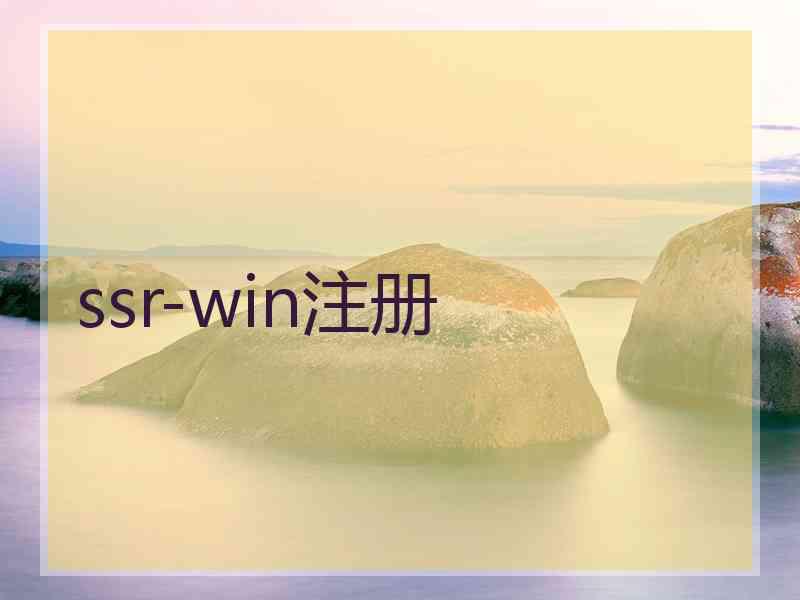 ssr-win注册