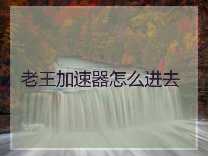 老王加速器怎么进去
