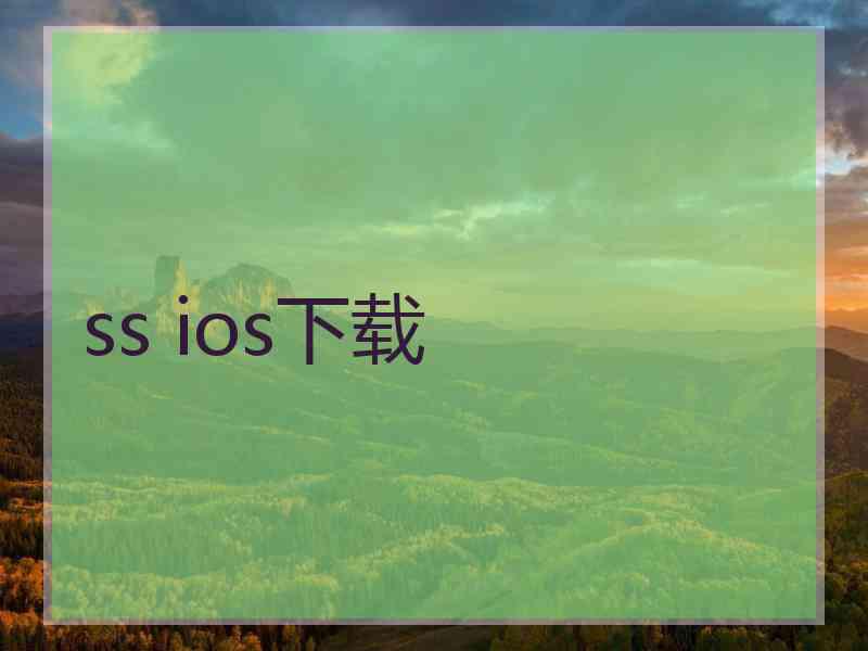 ss ios下载