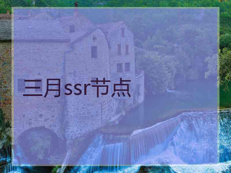 三月ssr节点