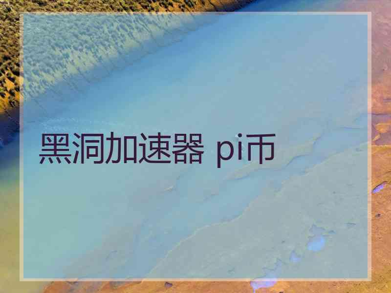 黑洞加速器 pi币